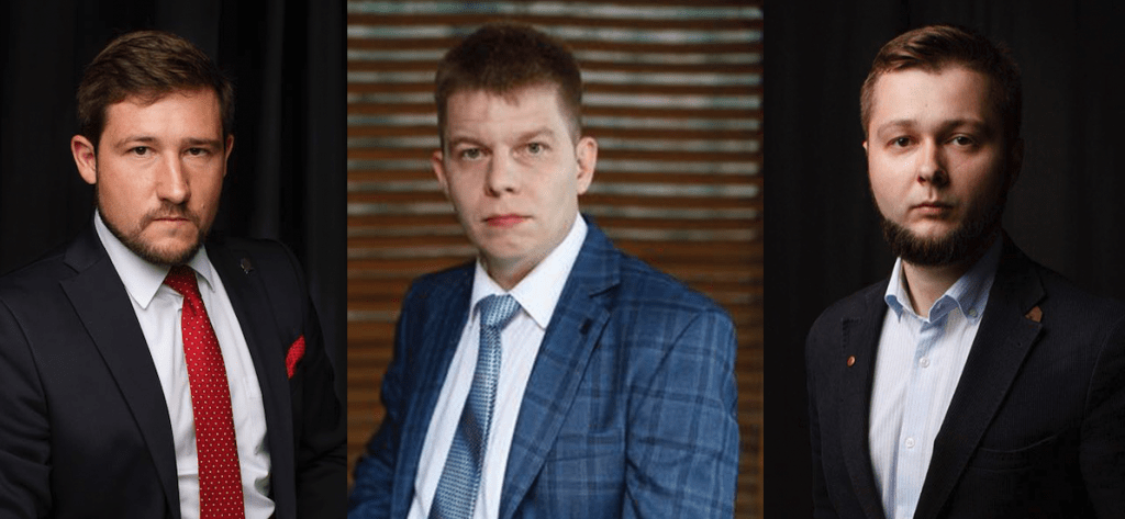 Партнери АО «BARRISTERS» Костянтин Глоба, Олександр Шадрін та адвокат АО «BARRISTERS» Богдан Забара здійснюють захист підозрюваних у справі про серію хибних мінувань.