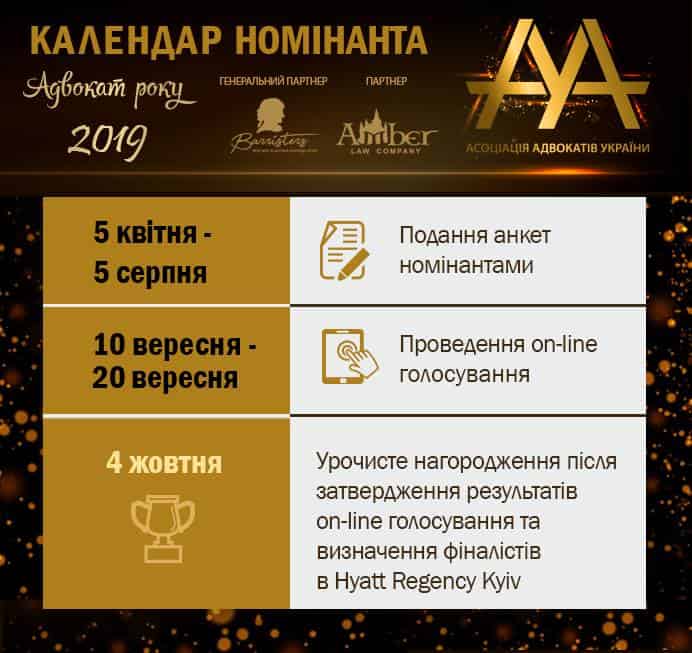 АО «Barristers» генеральний партнер Всеукраїнського незалежного публічного конкурсу «Адвокат року 2019»!